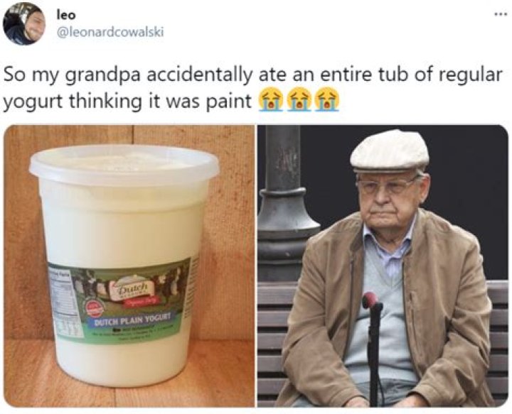 Grandpa Eats A Bucket Of Paint Thinking It Was Yogurt