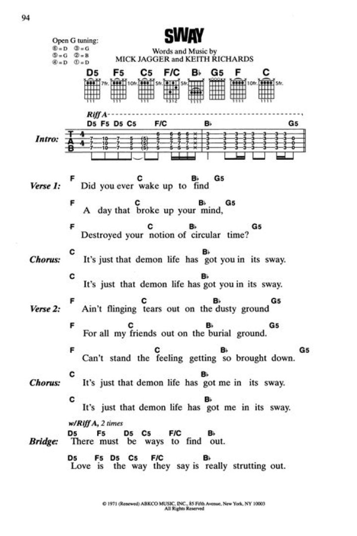 LYRICS: The Rolling Stones – Sway