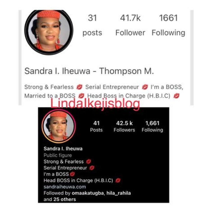 Sandra Iheuwa’s Husband, Steve Thompson Blocks & Unfollows Her On Every Social Media Page
