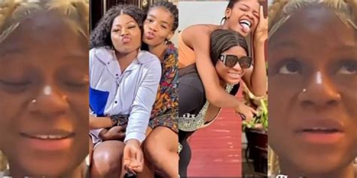 “That Girl Should Know Her Boundaries” – Nigerians React As Destiny Etiko Pushes Away Adopted Daughter, Chinenye From Her Video