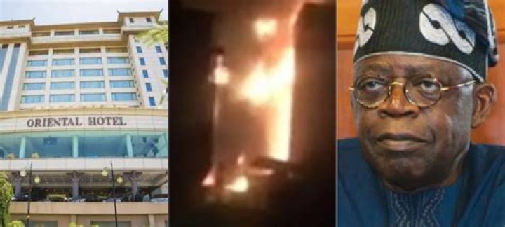 Tinubu’s Oriental Hotel In Lekki Set Ablaze – Video