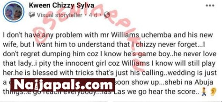Williams Uchemba’s Ex-Girlfriend Pops Up, Gives Reason Why She Dumped Him